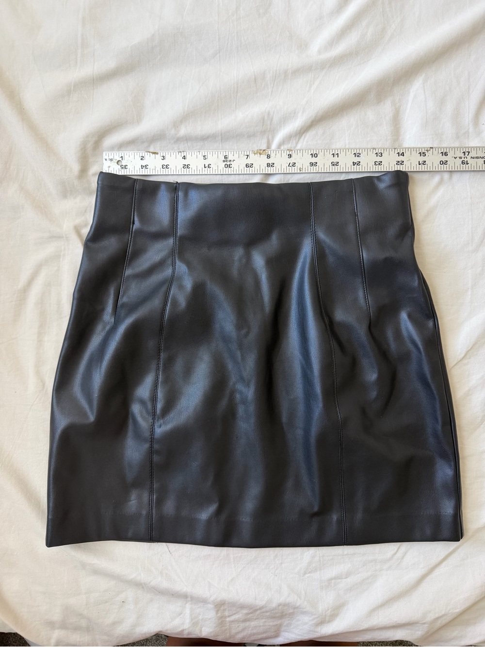 Faux Leather Black Mini Skirt
